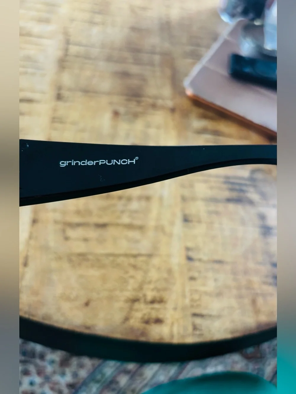 grinderPUNCH Black Wrap Around Super Dark Biker Style Sunglasses Unisex